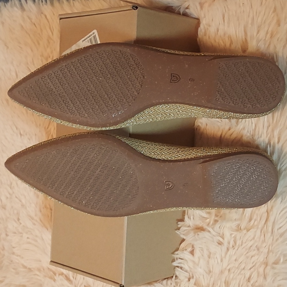 Rothy's The Point II Flats In Gold Stripe - Picture 15 of 16